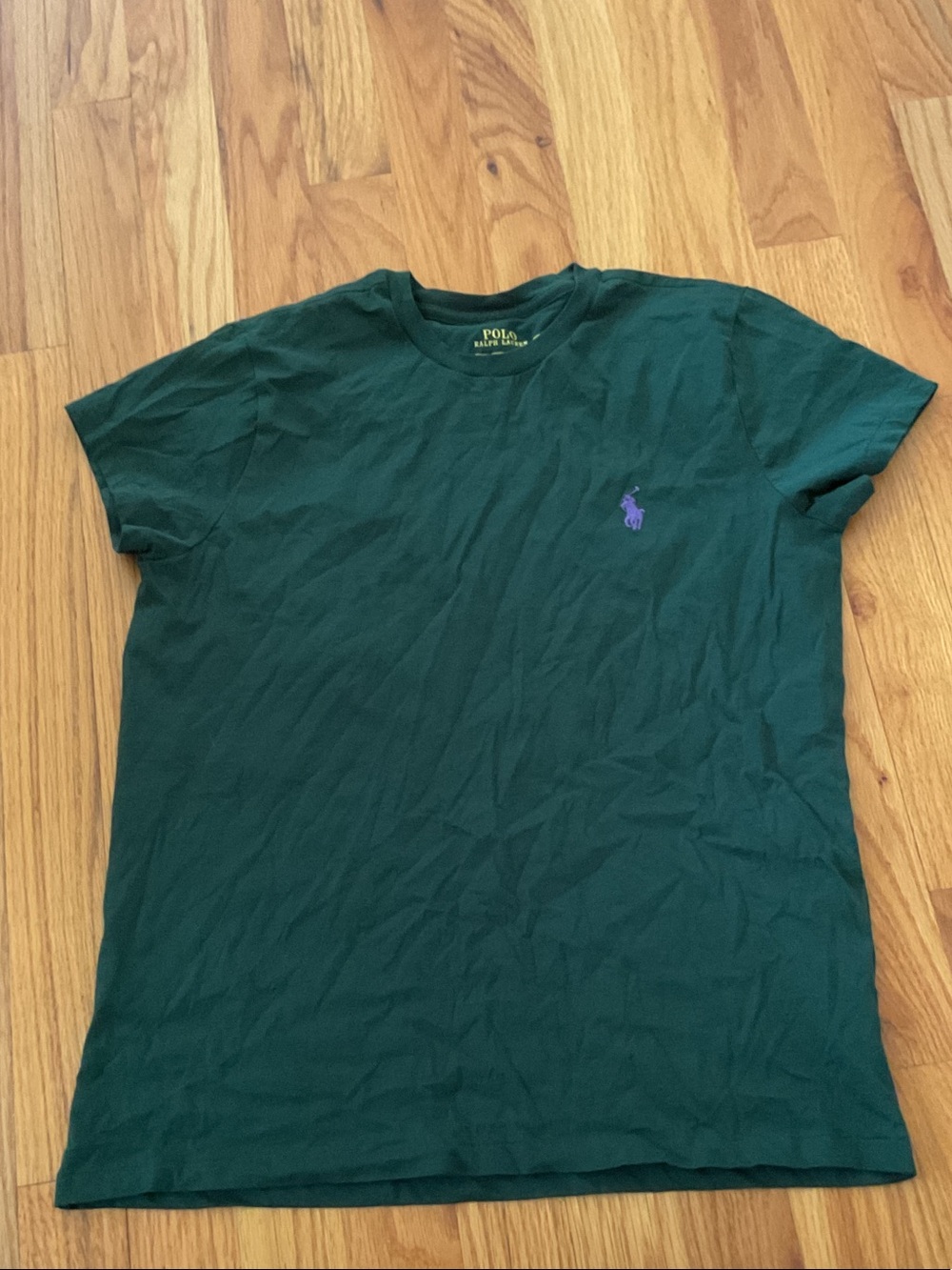 Polo by Ralph Lauren Dark Green Crew Tee with Purple Pony